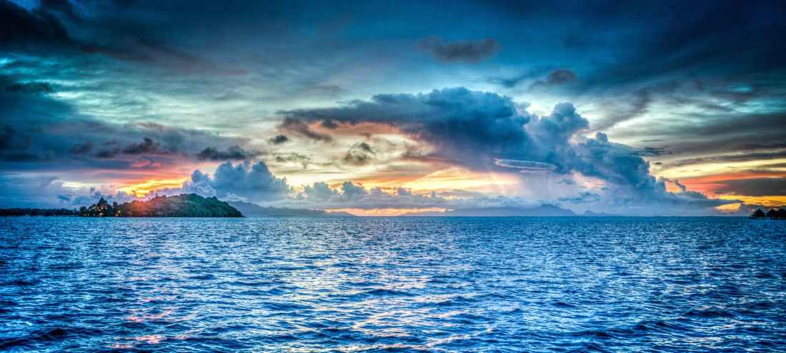 sea nature sky sunset